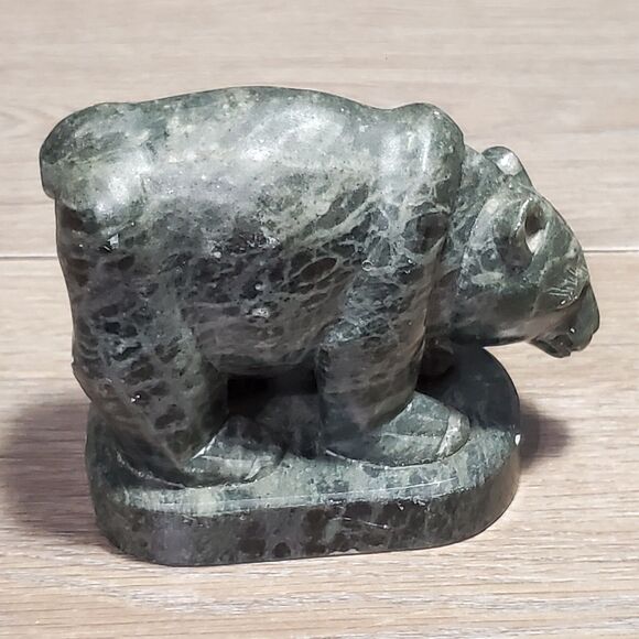 Vintage Grizzly Bear Stone Marble Figure Home Decor Native Forrest Cabin 90s - Picture 5 of 14